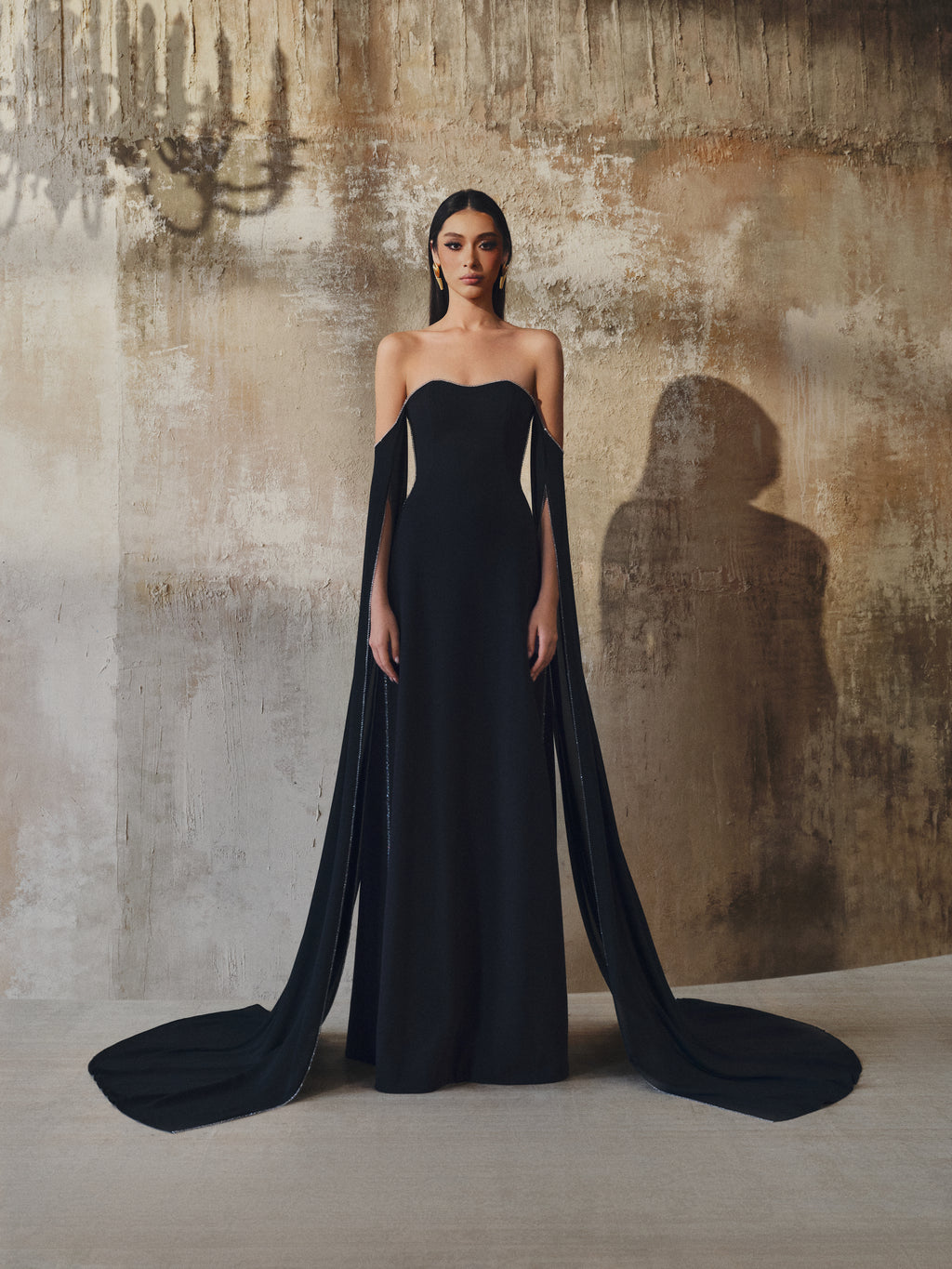 last dance off shoulder maxi dress Off-the-Shoulder Long Beaded Prom Dress with Wrap Gold / 16